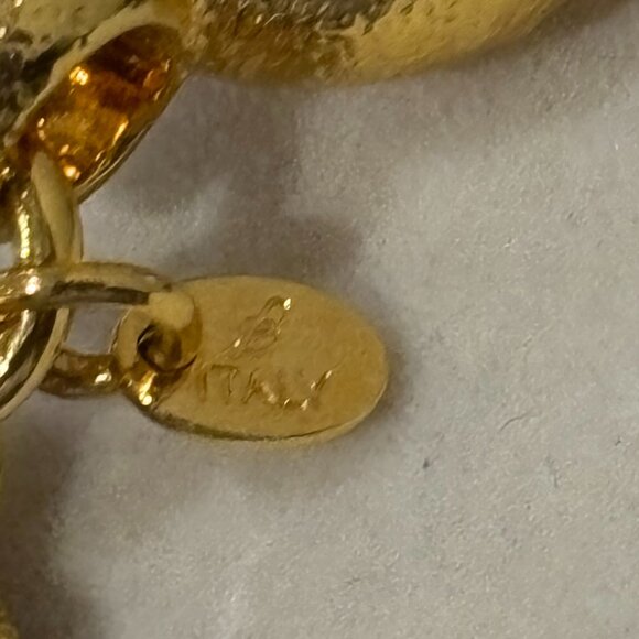 B Italy Yellow Gold Finish Byzantine Chain Wide  Chunky Bracelet - Picture 14 of 16